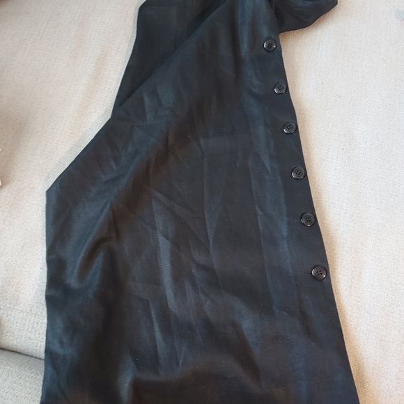 TALBOTS 100% Linen Long Midi Dress With Side Buttons  Sz-8 - Picture 9 of 9